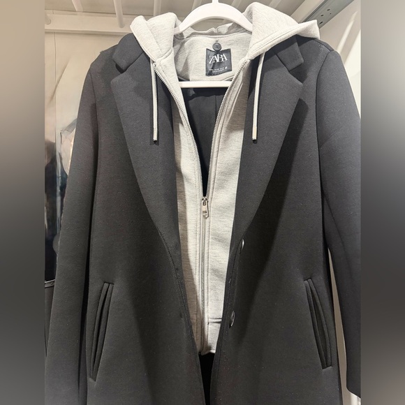 Zara contrasting coat - Picture 2 of 5